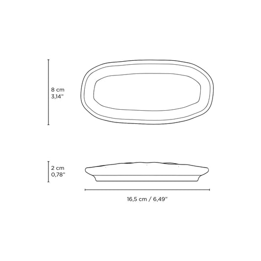 Porto Brasil LATTE SHALLOW OVAL PR ORGANIC STONEWARE dia. 6.5x3.15"  SKU: '15214108501