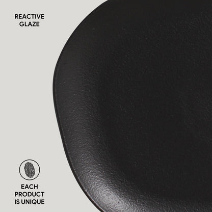 Porto Brasil MATTE BLACK OVAL DINNER PLATE ORGANIC STONEWARE dia. 12.2"  SKU: '1531473901