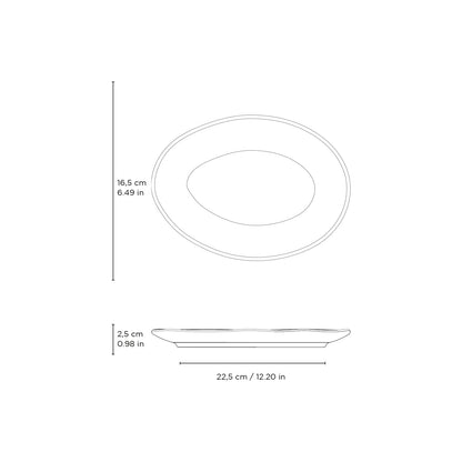 Porto Brasil LITCHI OVAL DESSERT PLATE ORGANIC STONEWARE dia. 8.86"  SKU: '15414109201