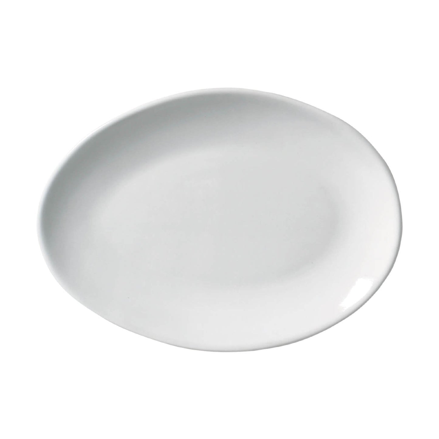 Porto Brasil NEW WHITE OVAL DESSERT PLATE ORGANIC STONEWARE dia. 8.86"  SKU: '15414119801
