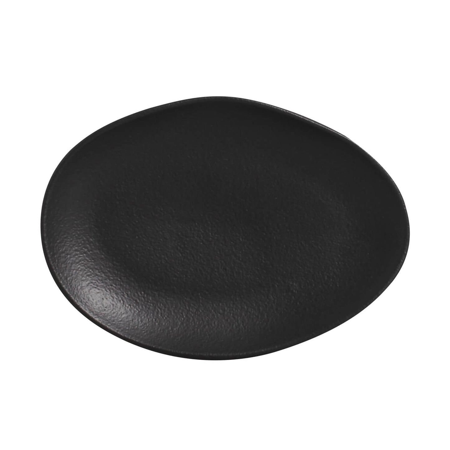 Porto Brasil MATTE BLACK OVAL DESSERT PLATE ORGANIC STONEWARE dia. 8.86"  SKU: '1541473901
