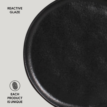Porto Brasil MATTE BLACK BREAD PLATE STONEWARE dia. 6.1x0.63"  SKU: '1593173901