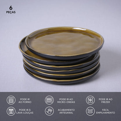 Porto Brasil AMBER BREAD PLATE STONEWARE dia. 6.1x0.63"  SKU: '1593177101