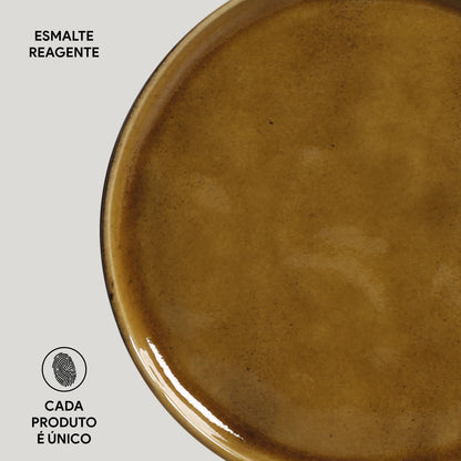 Porto Brasil AMBER BREAD PLATE STONEWARE dia. 6.1x0.63"  SKU: '1593177101