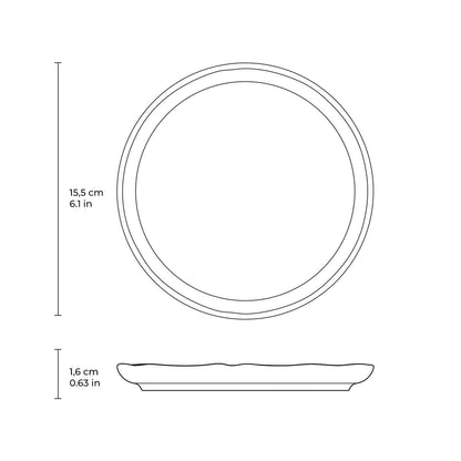 Porto Brasil ELEMENTO BREAD PLATE STONEWARE dia. 6.1x0.63"  SKU: '1593193101