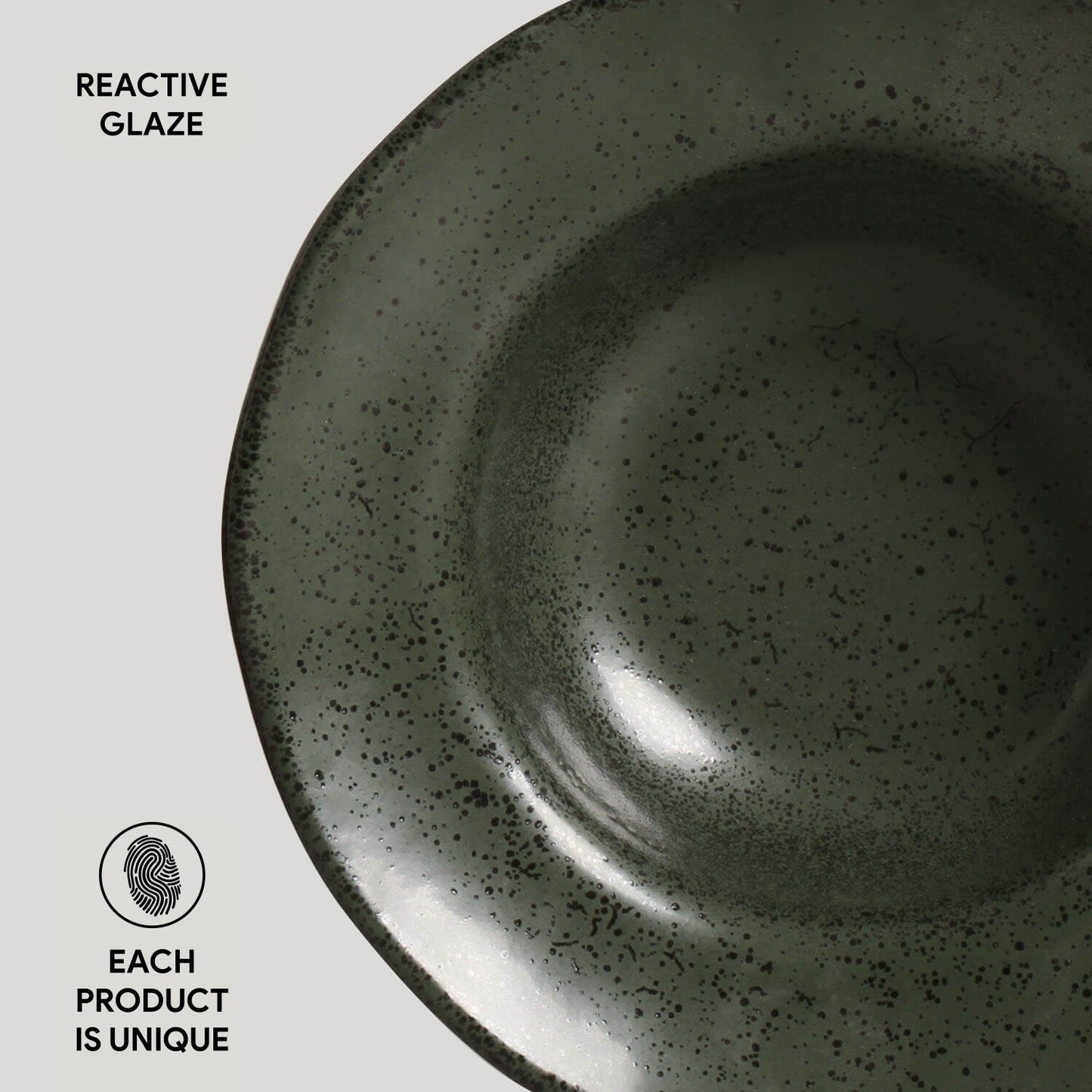 Porto Brasil GREENERY DEEP RIM PLATE  STONEWARE dia. 7.48x2.17"  SKU: '16014106501