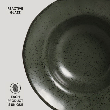 Porto Brasil GREENERY DEEP RIM PLATE  STONEWARE dia. 7.48x2.17"  SKU: '16014106501