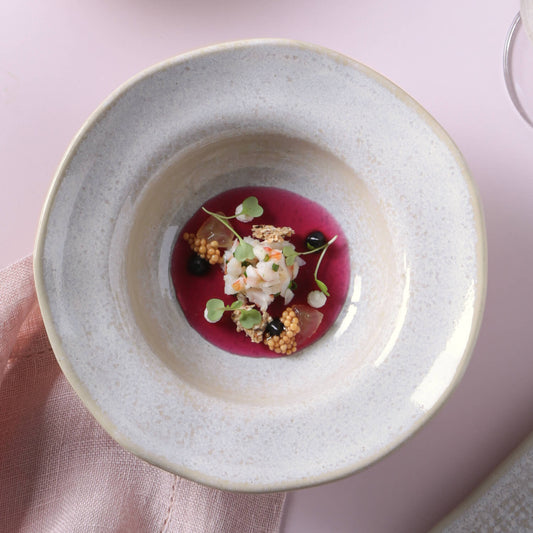 Porto Brasil LATTE DEEP RIM PLATE  STONEWARE dia. 7.48x2.17"  SKU: '16014108501