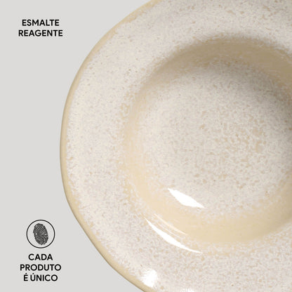 Porto Brasil LATTE DEEP RIM PLATE  STONEWARE dia. 7.48x2.17"  SKU: '16014108501