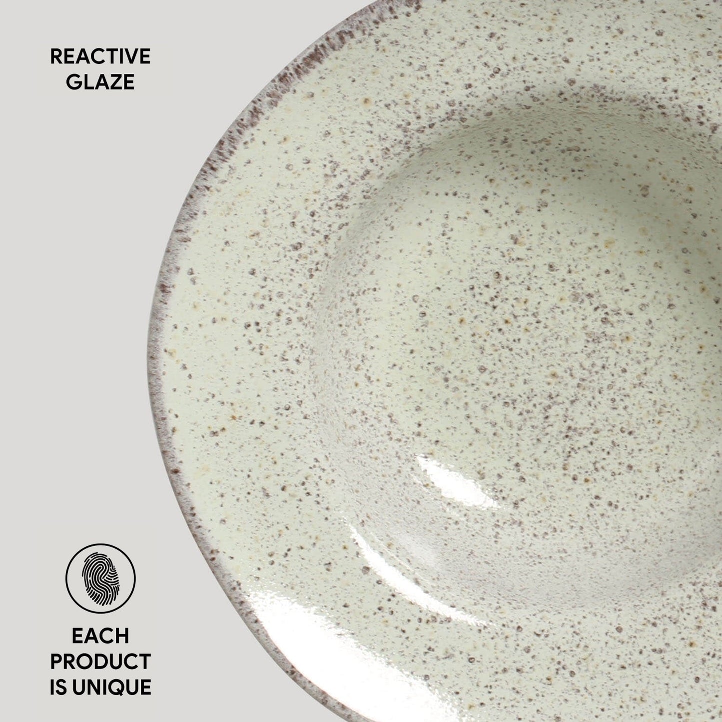 Porto Brasil PISTACHE DEEP RIM PLATE  STONEWARE dia. 7.48x2.17"  SKU: '16014108801