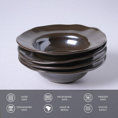 Porto Brasil METALLICA DEEP RIM PLATE  STONEWARE dia. 7.48x2.17"  SKU: '16014109301