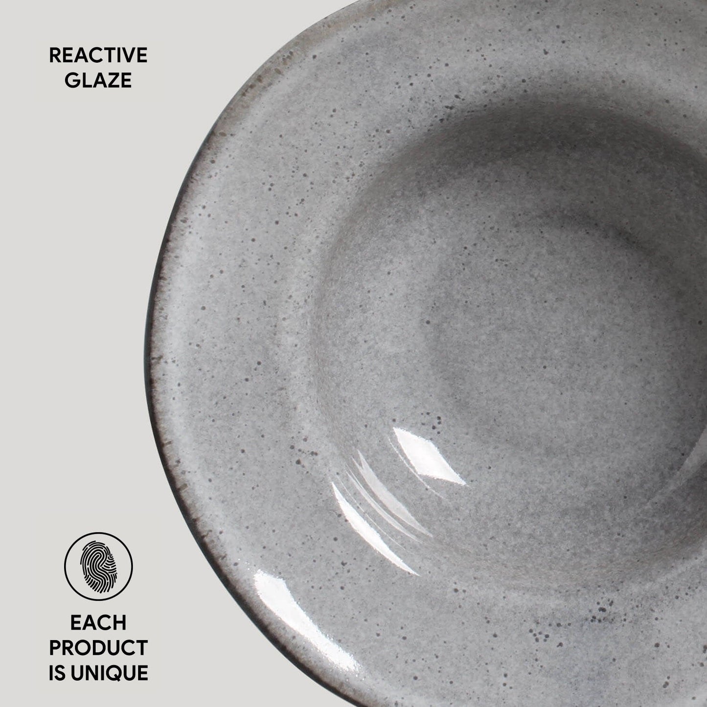 Porto Brasil DUST DEEP RIM PLATE  STONEWARE dia. 7.48x2.17"  SKU: '16014115801