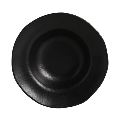 Porto Brasil MATTE BLACK DEEP RIM PLATE  STONEWARE dia. 7.48x2.17"  SKU: '1601473901