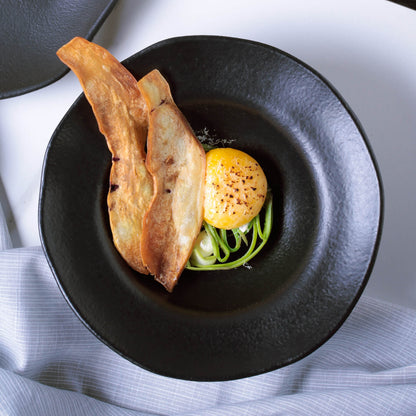 Porto Brasil MATTE BLACK DEEP RIM PLATE  STONEWARE dia. 7.48x2.17"  SKU: '1601473901