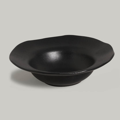 Porto Brasil MATTE BLACK DEEP RIM PLATE  STONEWARE dia. 7.48x2.17"  SKU: '1601473901
