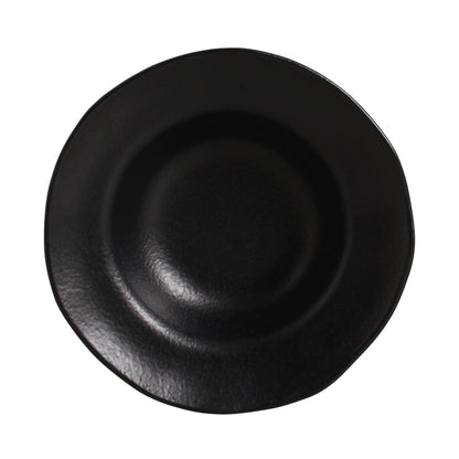 Porto Brasil MATTE BLACK DEEP RIM PLATE  STONEWARE dia. 7.48x2.17"  SKU: '1601473901