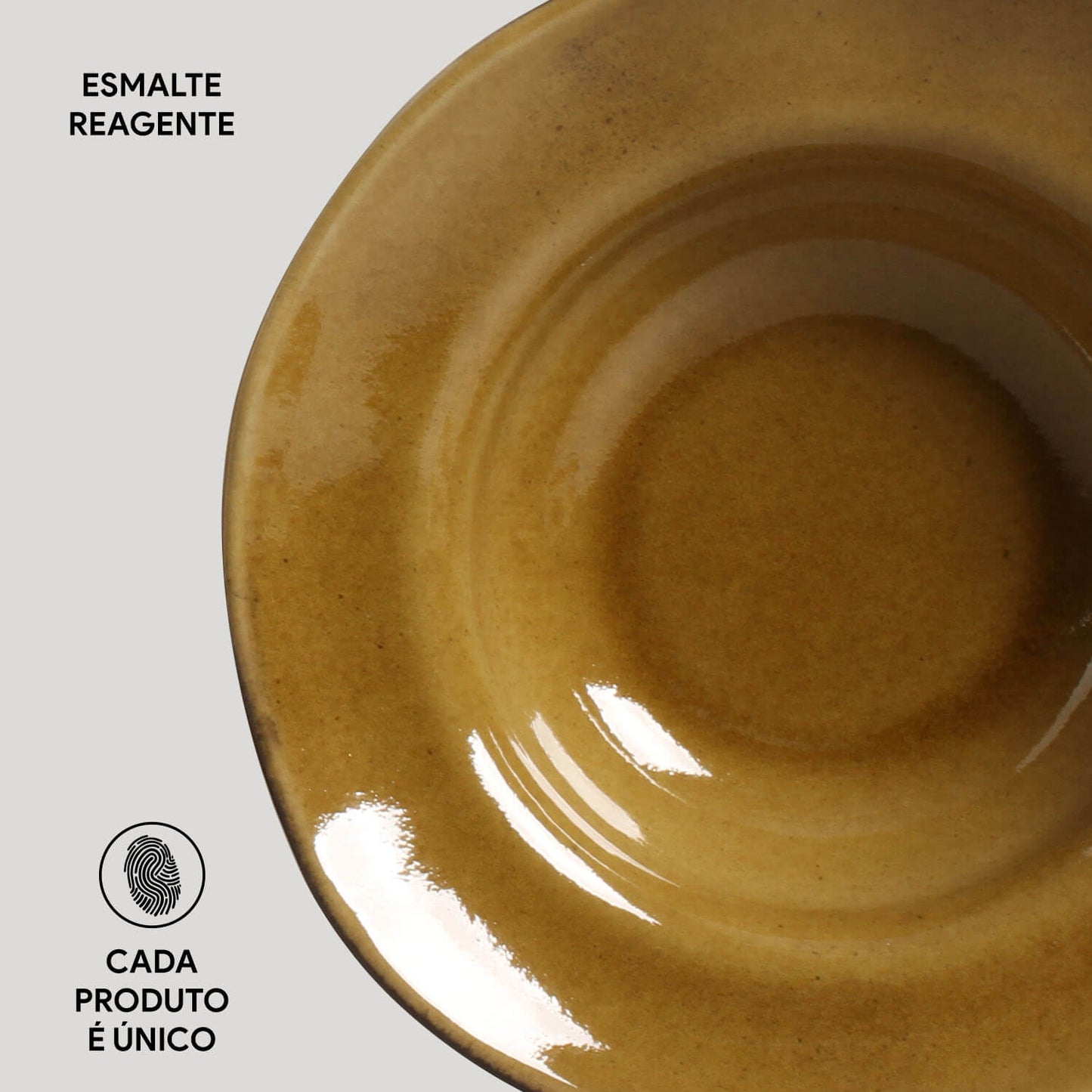 Porto Brasil AMBER DEEP RIM PLATE  STONEWARE dia. 7.48x2.17"  SKU: '1601477101