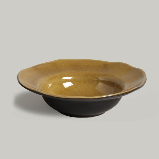 Porto Brasil AMBER DEEP RIM PLATE  STONEWARE dia. 7.48x2.17"  SKU: '1601477101