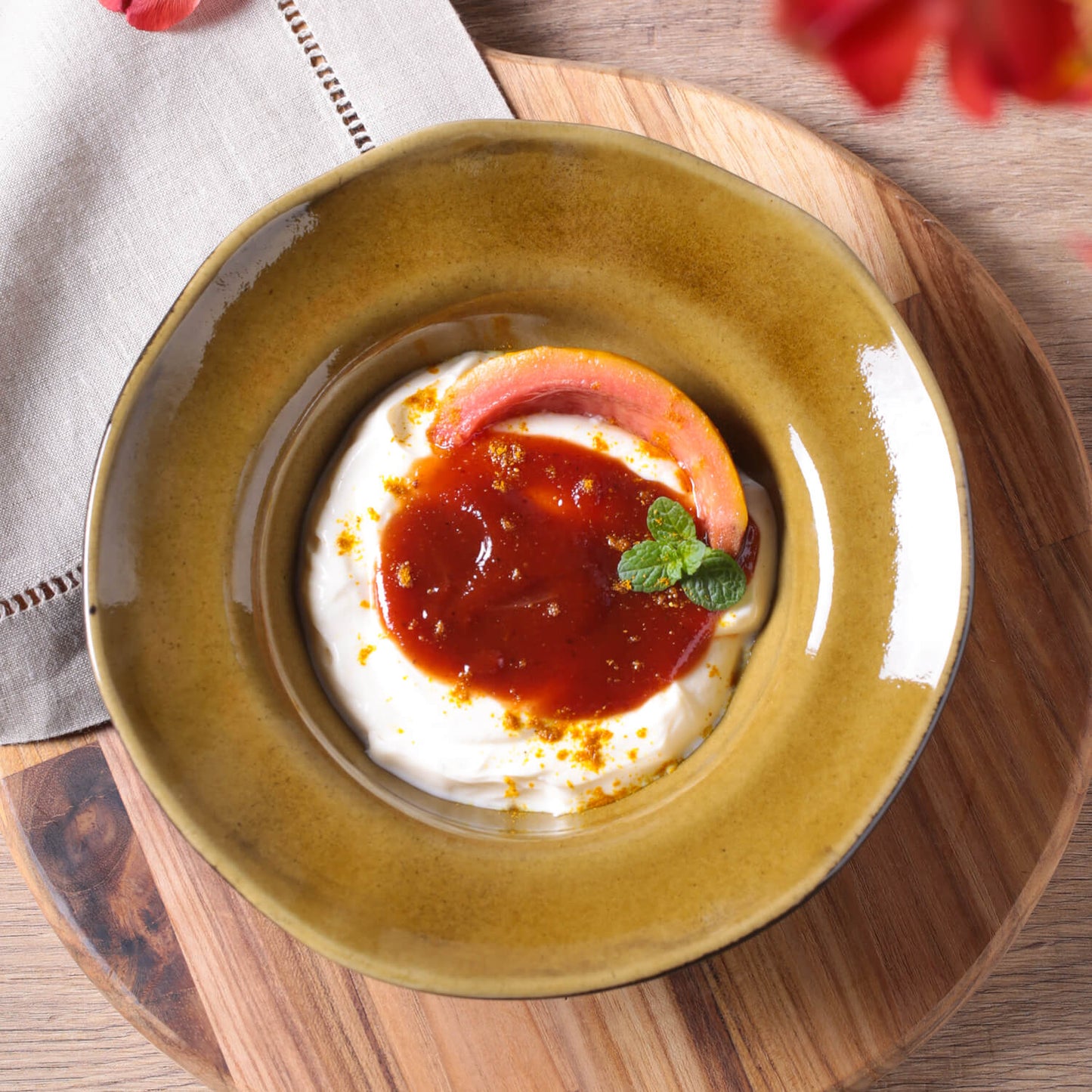 Porto Brasil AMBER DEEP RIM PLATE  STONEWARE dia. 7.48x2.17"  SKU: '1601477101