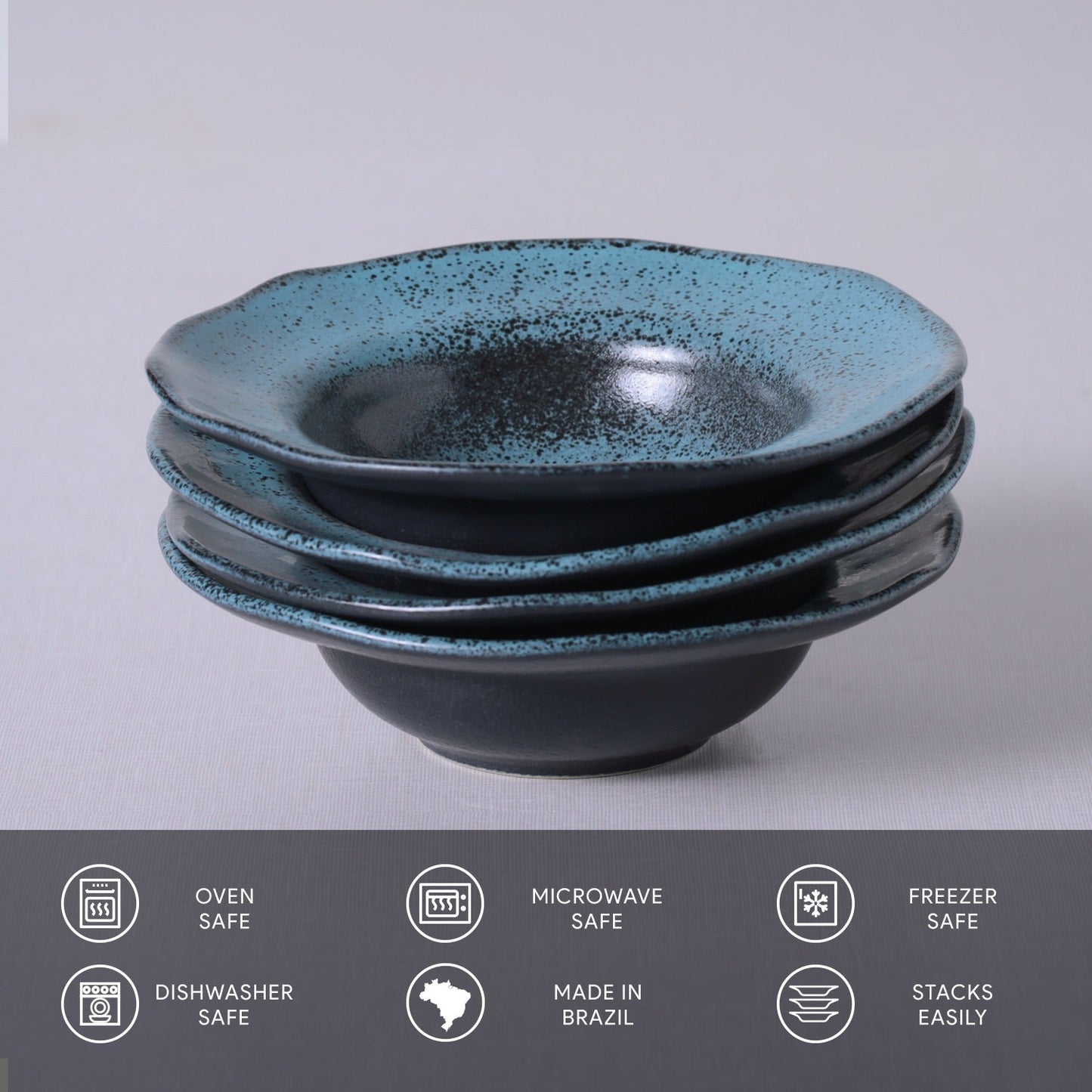 Porto Brasil NIGHT SKY DEEP RIM PLATE  STONEWARE dia. 7.48x2.17"  SKU: '1601477201