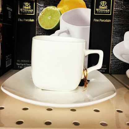 Wilmax Fine Porcelain 3 Oz | 90 Ml Coffee Cup & Saucer SKU: WL-993041/AB