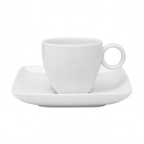 Vista Alegre Carre White - Coffee Cup & Saucer SKU: 21090485