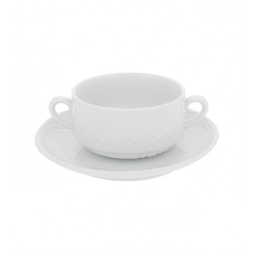 Vista Alegre Escorial White - Consomme Cup & Saucer 555/26 SKU: 22000450