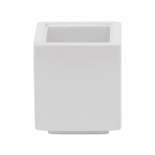 Wenge Wood Finish Square Bowl;  L: 2-3/8" W: 2-3/8" Lacquered White