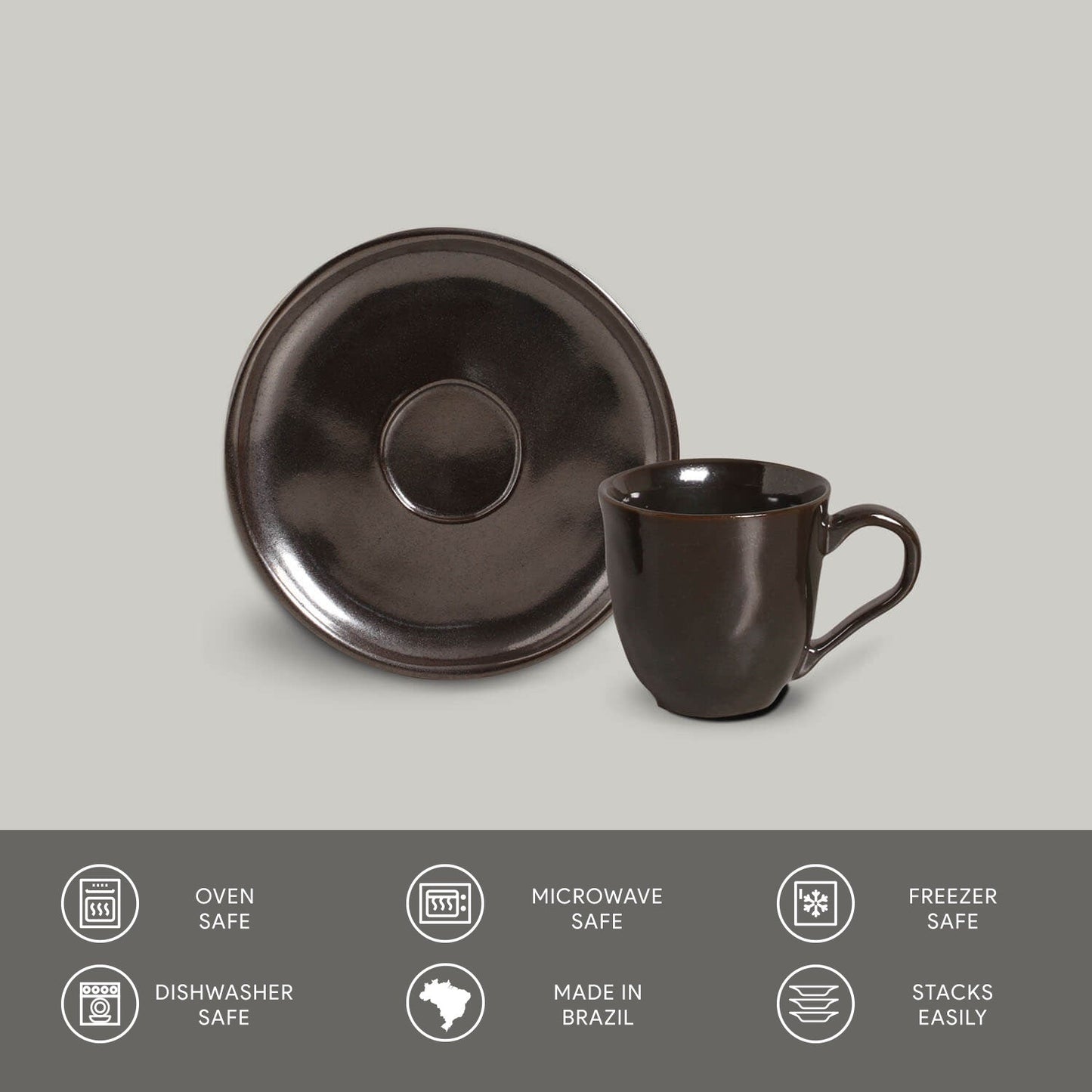 Porto Brasil METALLICA ORGANIC COFFEE CUP + BIO SAUCER  SKU: '3531109301