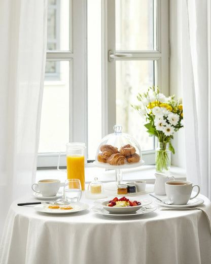 Revol LES ESSENTIELS BUTTER DISH GLASS CLOCHE White SKU: '652077