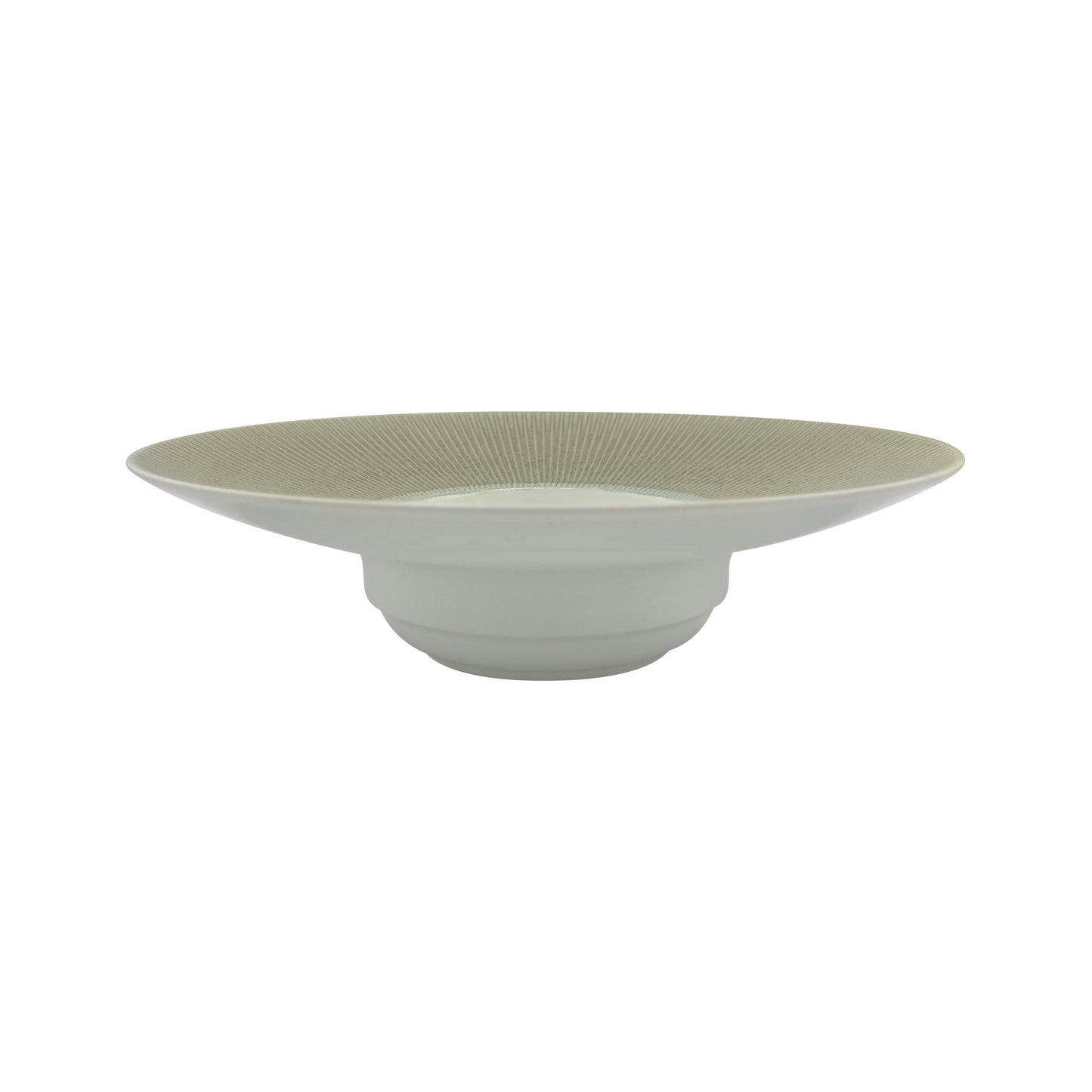 JL Coquet  TODRA Gris - Assiette creuse ? aile GM, Bol?ro   ? 26 cm, bassin ? 10  SKU: BOL1023TGRICREM000