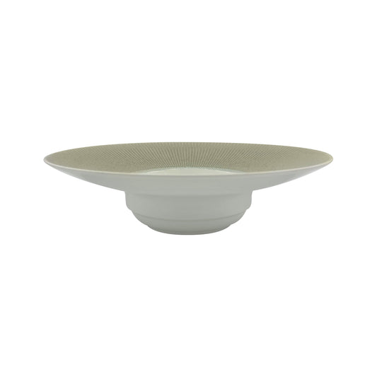 JL Coquet  TODRA Gris - Assiette creuse ? aile GM, Bol?ro   ? 26 cm, bassin ? 10  SKU: BOL1023TGRICREM000