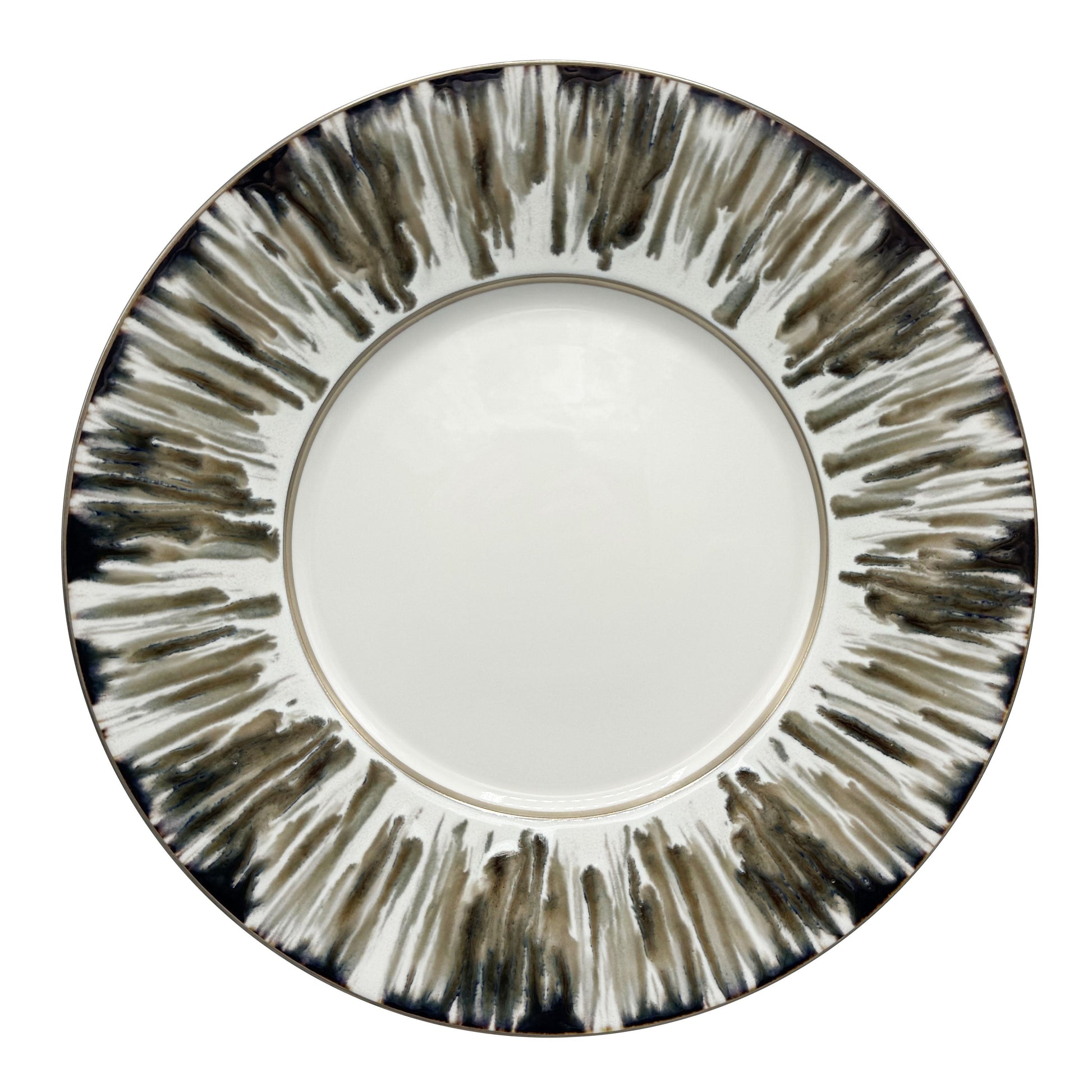 JL Coquet  ?CAILLE CR?ME Filet Bronze - Assiette de pr?sentation, 1824 12.6 Inch SKU: MHV1039ECRECREMB00