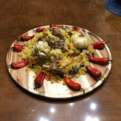 ZavisGreen Acacia round Plate  Platter 12" Diameter SKU: ZG-660012