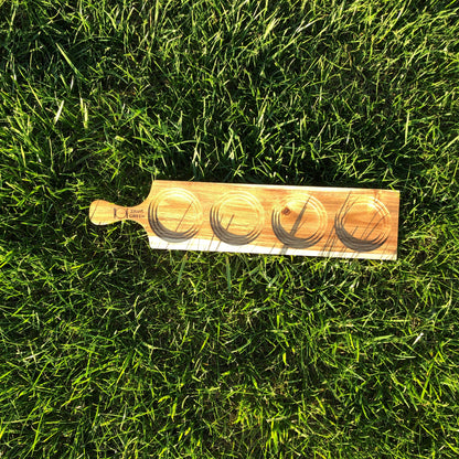 ZavisGreen Acacia 4 hole flight board 16" long SKU: ZG-660604