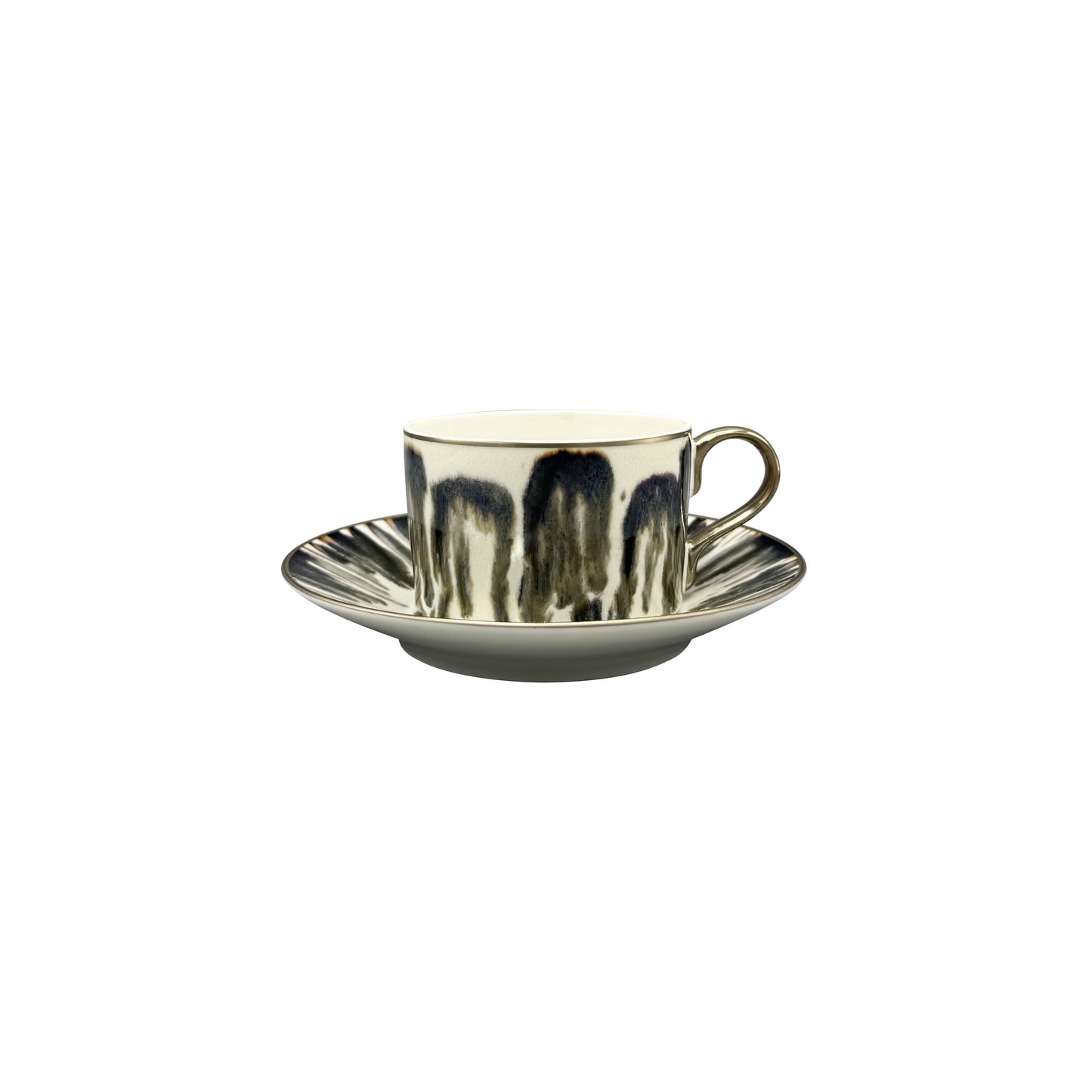 JL Coquet  ?CAILLE CR?ME Filet Bronze - Tasse th? &amp; soucoupe 5.71 Inch SKU: CYL3024ECRECREMB00