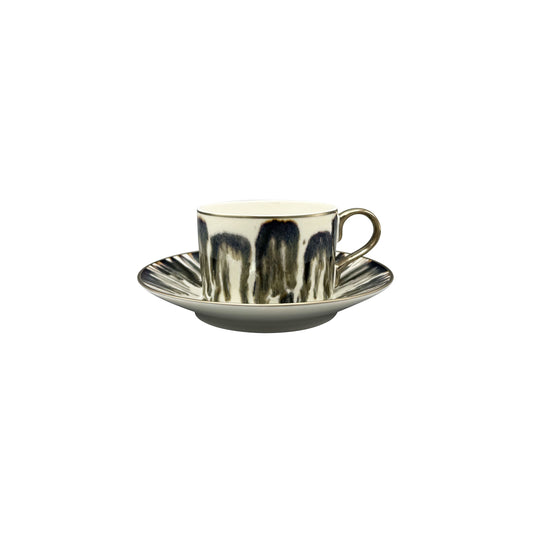 JL Coquet  ?CAILLE CR?ME Filet Bronze - Tasse th? &amp; soucoupe 5.71 Inch SKU: CYL3024ECRECREMB00