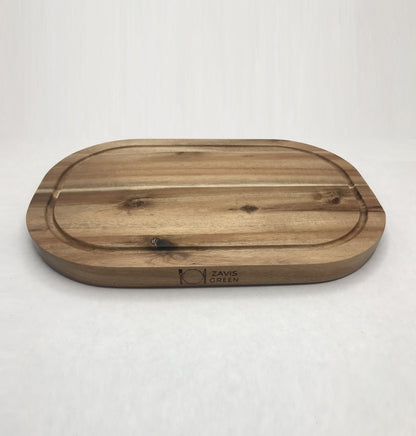 ZavisGreen Acacia Serving Rounded cutting board 12" X 8" SKU: ZG-660412