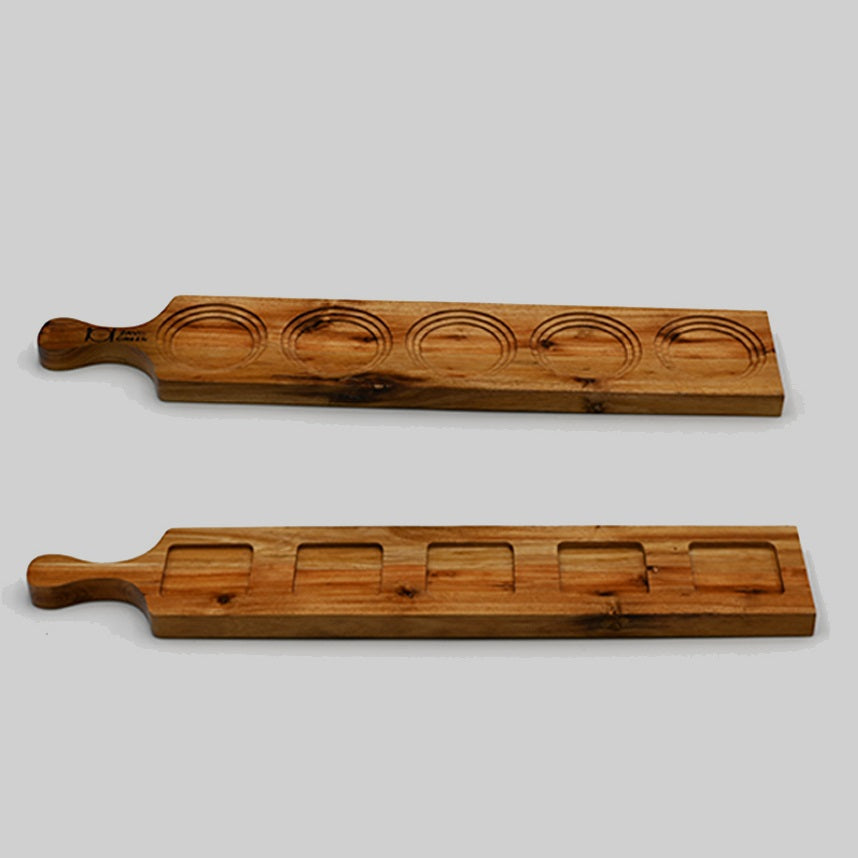ZavisGreen Acacia 5 hole flight board 22" long SKU: ZG-660605