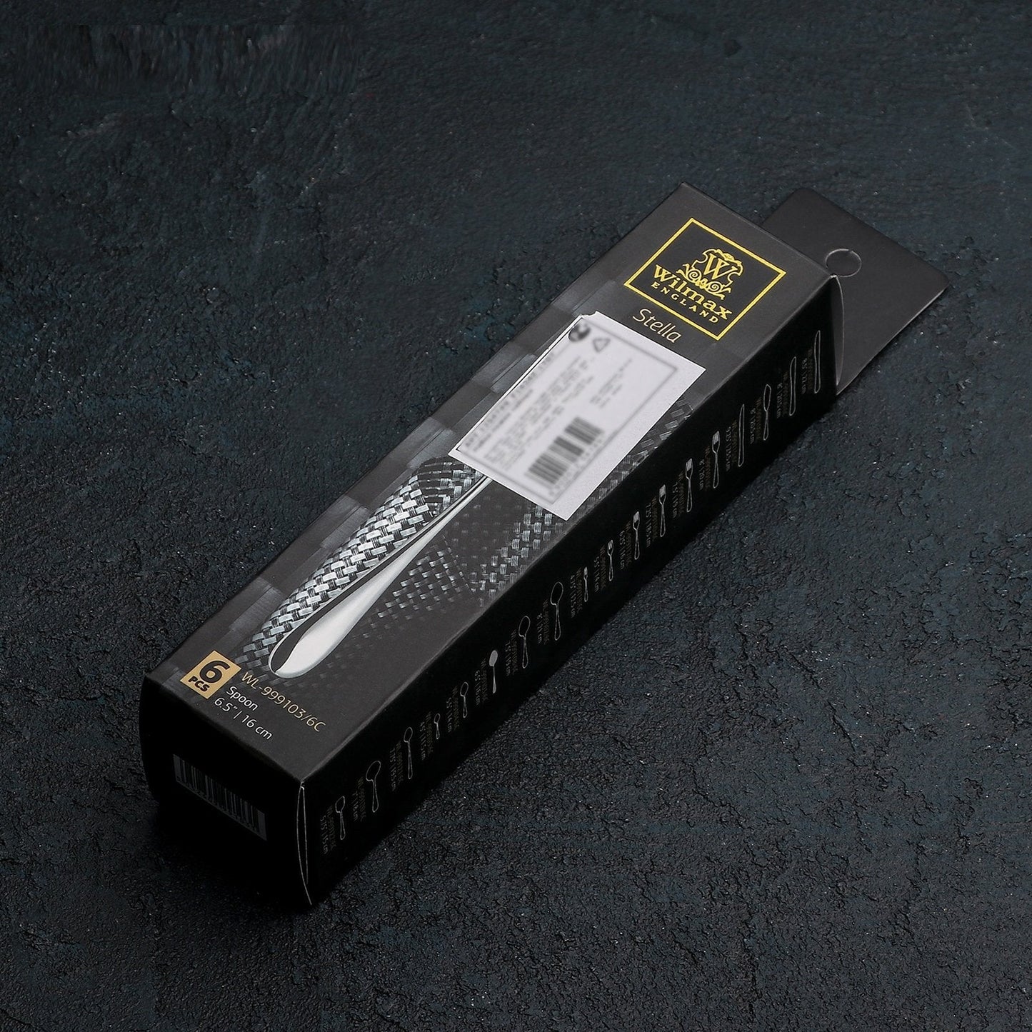 Wilmax High Polish Stainless Steel Teaspoon (Mug)  6.5" | 16 Cm White Box Packing SKU: WL-999103/A